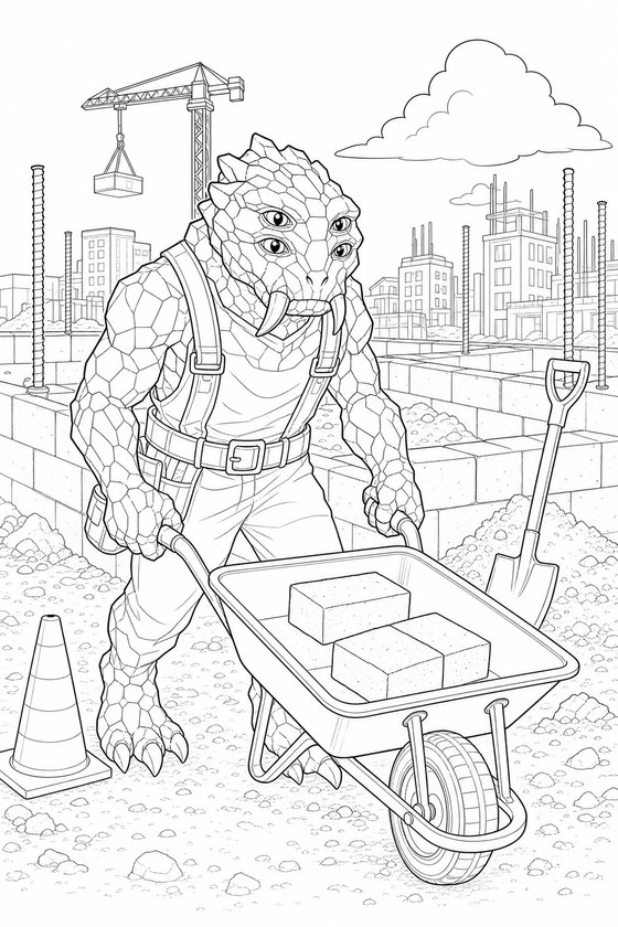 Monster builder coloring page