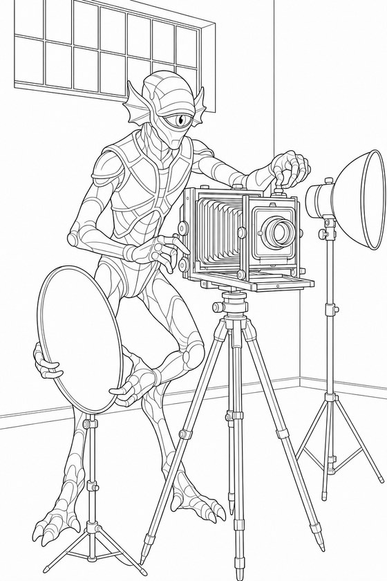 Monster gardener coloring page