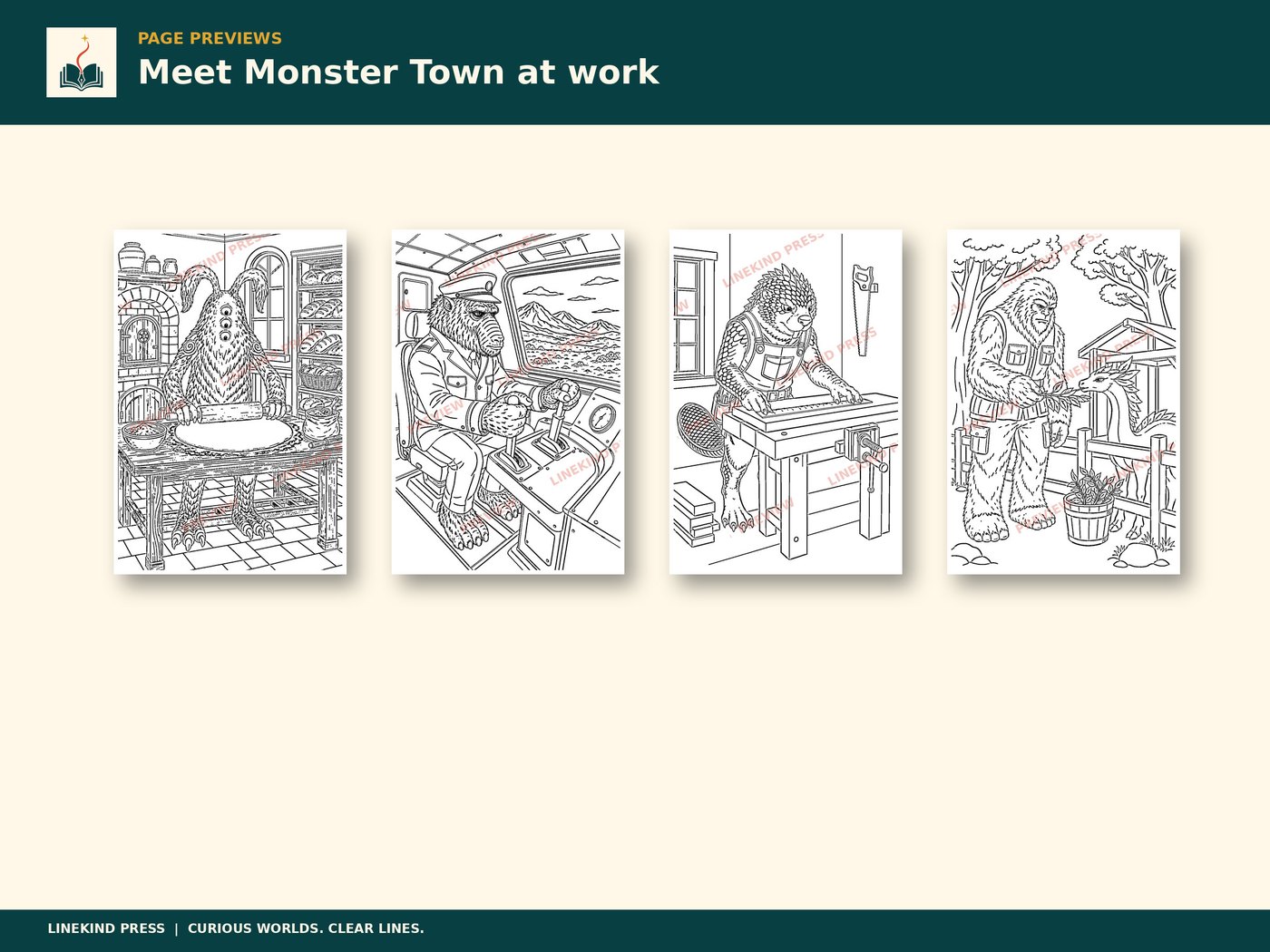 Five free monster coloring pages